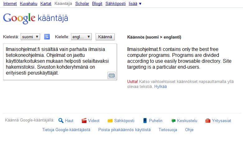Google K nt j K nt j t Ilmaisohjelmat fi